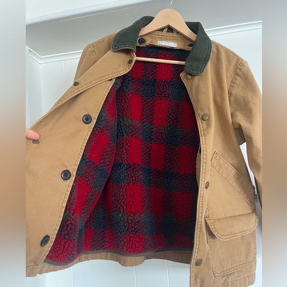 L.L. Bean Brown Canvas Field Jacket with Dark Collar - Picture 3 of 7